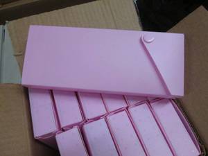 lot 312 image: 12 Pink Sliding Pencel Boxes...