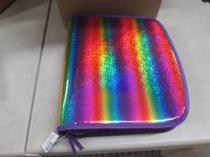lot 332 image: 4 Rainbow Purple Zip Binders...