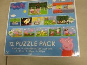 lot 375 image: Peppa Pig 12 Puzzle Pack...