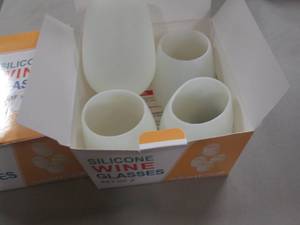 lot 79 image: 2- 4pks Silicone Wine Glasses...