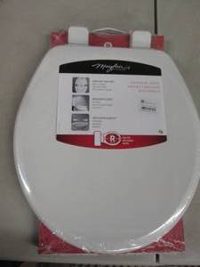 lot 135 image: Mayfair Enameled Wood Toilet Seat...