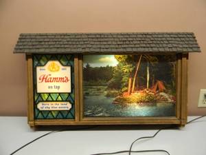 RARE - Vintage Hamms Motion Beer Sign Scene-O-Rama 1960s Canoe & Waterfalls - WORKS GREAT - ORIGINAL - NICE - APPROX 34 BY 20 - SEE PICTURES & VIDEO