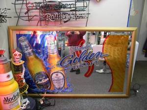 AWESOME - MICHELOB GOLDEN DRAFT MIRROR - STATEMENT PIECE - VERY NICE - APPROX 72 BY 42 - SEE PICTURES