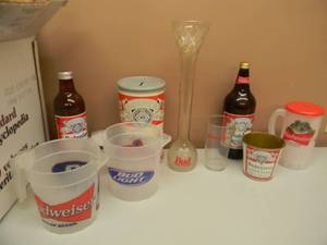 LARGE COLLECTION OF VINTAGE BUDWEISER BEER STUFF - SEE PICTURES