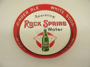 VINTAGE ROCK SPRING WATER ADVERTISINGSERVING TRAY - VERY NICE FOR ITS AGE - 12 - SEE PICTURES