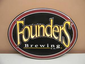 FOUNDERS BREWING CO. TIN SIGN - NICE - APPROX 20 BY 15 - SEE PICTURES
