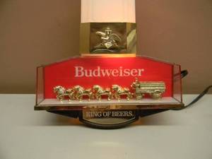 Vintage RARE - Budweiser Beer Clydesdale Team Wall Lamp Lighted Sign - GREAT PIECE - APPROX 16 BY 11 - SEE PICTURES
