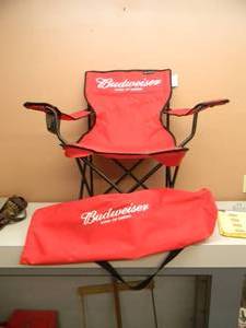 NOS - BUDWEISER FOLDING CAMPING CHAIR - NICE - SEE PICTURES