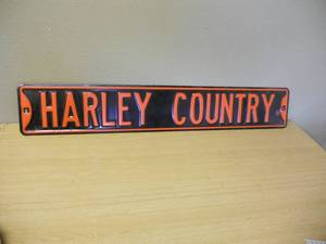 lot 38 image: Harley Davidson Embossed Sign