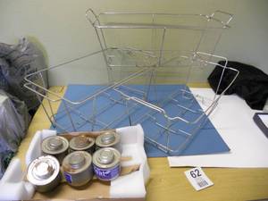 lot 62 image: 3 buffet servers and 6 safe heat canisters