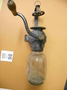 lot 86 image: Arcade Crystal Brand Wall Mounted Coffee Grinder
