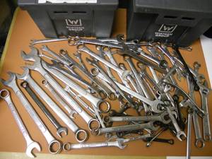 lot 99 image: Tools, Wrenches, 2 Storage Bins