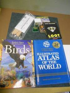 lot 135 image: Beautiful Bird book, Atlas of the world, Leather kit, Science Museum Water Wheel