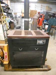 lot 2 image: Sears Shop Wood Stove Circulator Heater with Piping