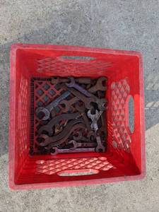 lot 59 image: Plastic Crate with Assorted Wrenches