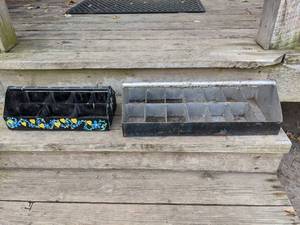 lot 46 image: (2) Vintage Metal Toolboxes