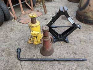 lot 43 image: Tire Iron, Scissor Jack, and (2) Jack Stands