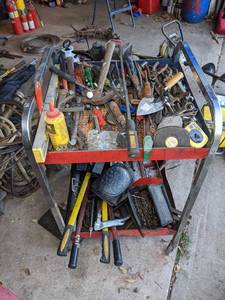 lot 7 image: Metal Cart LOADED with Tools