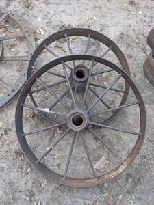 lot 246 image: Two Antique Wagon Wheels