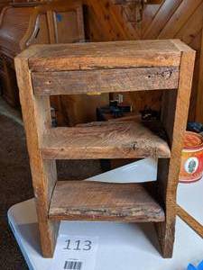 lot 113 image: Rustic Primitive Wood Shelf