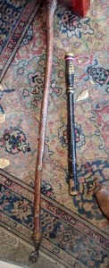 lot 147 image: Walking Stick with Claw Foot and Police Baton