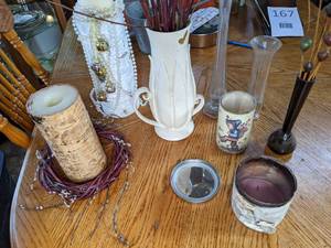 lot 169 image: Assorted Vases and Candleholders - RED WING & Others