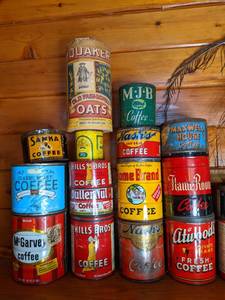 lot 184 image: Lot of Vintage Coffee Tins