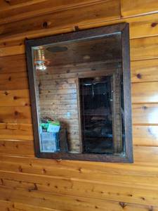 lot 192 image: Rustic Wood Framed Mirror
