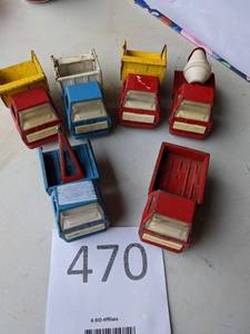 lot 470 image: (6) Vintage Metal Toy Trucks