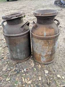 lot 236 image: Two Antique Milk Jugs with Lids