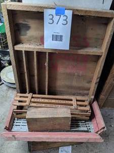 lot 373 image: (3) Vintage Wood Crates