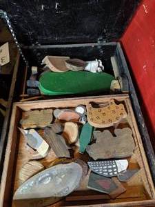 lot 374 image: Vintage Box Filled with Wooden Toys