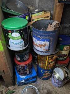 lot 377 image: Assorted Large Holiday Tins