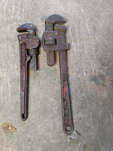 lot 34 image: (2) Vintage Pipe Wrenches