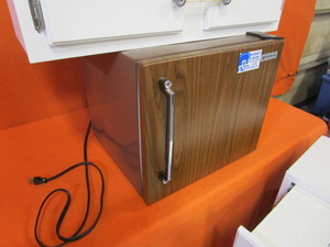 lot 44 image: Dorm Fridge, Folding Chairs, Cabinets