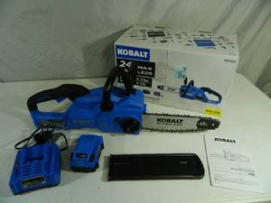 lot 4 image: Kobalt 24 volt Brushless Chainsaw Kit