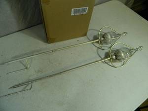 lot 14 image: Pair of New 30 inch Solar Garden Lights
