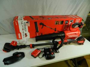 lot 27 image: New Craftsman 20 volt Lithium Trimmer and Blower