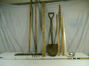 lot 45 image: Long Handle Tools, Fishing Rod