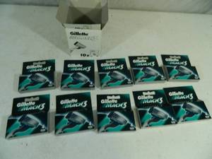 lot 55 image: 10 New Boxes of Gillette Mach 3 Razor Cartidges