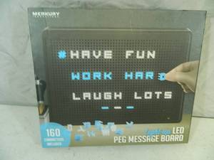 lot 79 image: New LED Light Up Pegboard Message Board