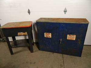 lot 31D image: Large Shop Cabinet and Parts Washer Tank