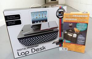 lot 226 image: Digital Gadgets Lap Desk and NuvaTek TV Arm Rest Organizer Never used still in Their Original Boxes