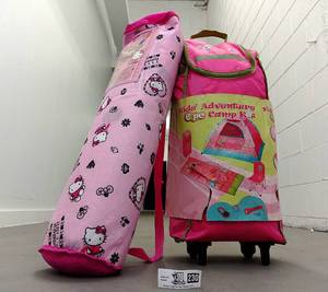 lot 230 image: Kids Adventure 6pc Camping Kit and Hello Kitty Ready Bed