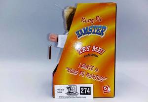lot 274 image: Vintage Gemmy 2001 Kung Fu Fighting Dancing Hamster Martial Arts SpinNunchuks White Robe