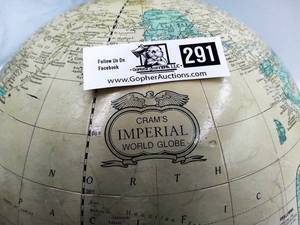 lot 291 image: Vintage 1990s Crams Imperial 12 Word Spinning Globe