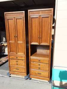 lot 2 image: Pair Of Tall CabinetsStorage 24x18x78