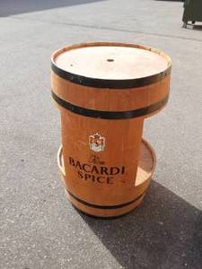 lot 12 image: Bacardi Keg Barrel Table With Shelf 22x34