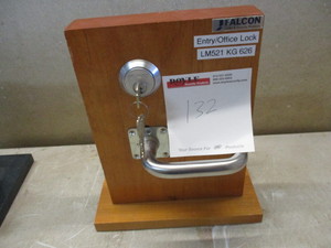 lot 132 image: Falcon Mortise Lock in display