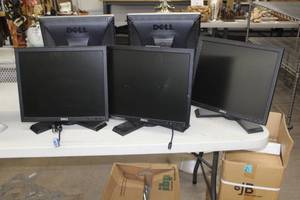 Lot of (3) Dell 17 Computer Monitors with Stands